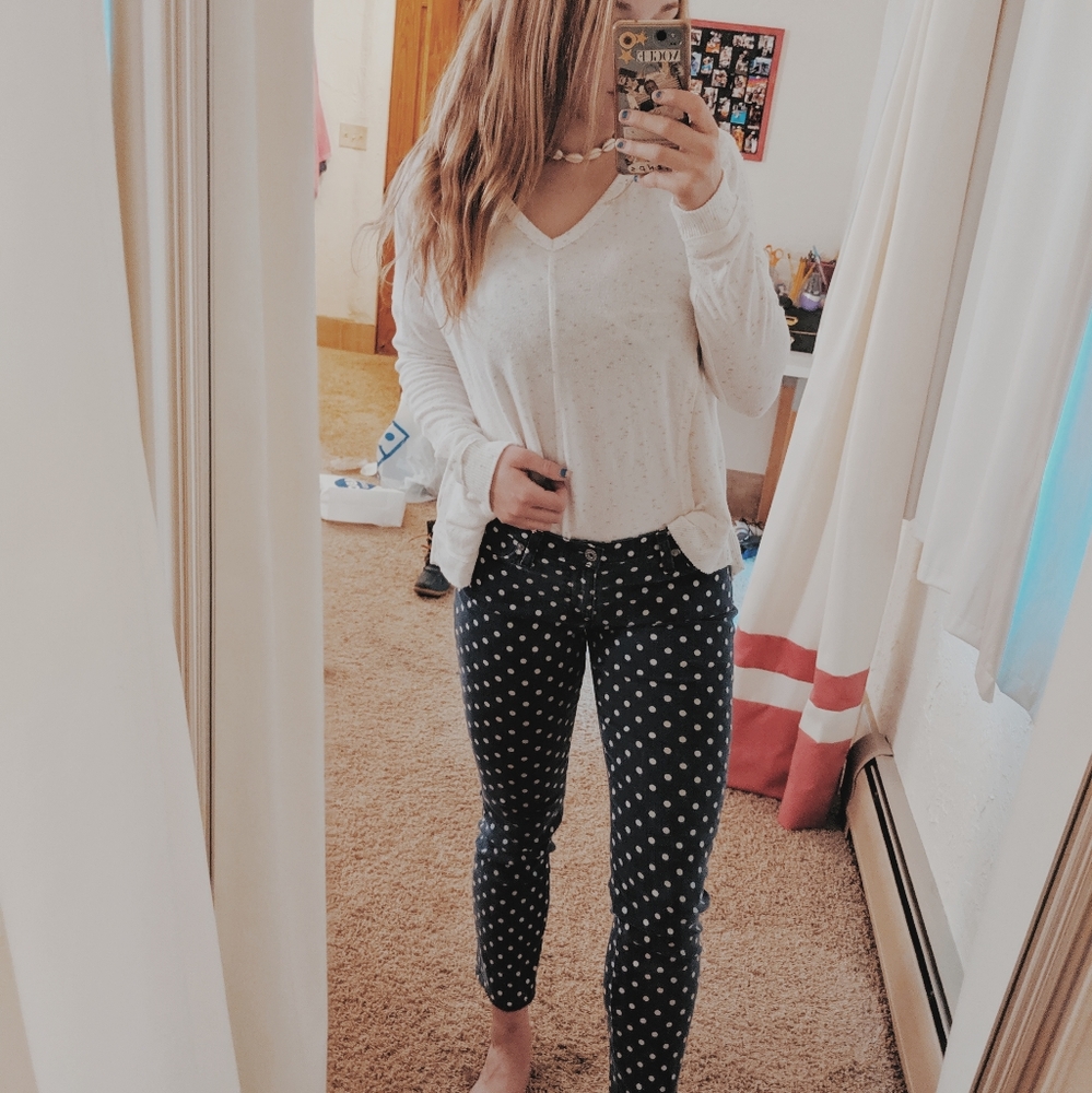 ANTHROPOLOGIE polka dot jeans 28